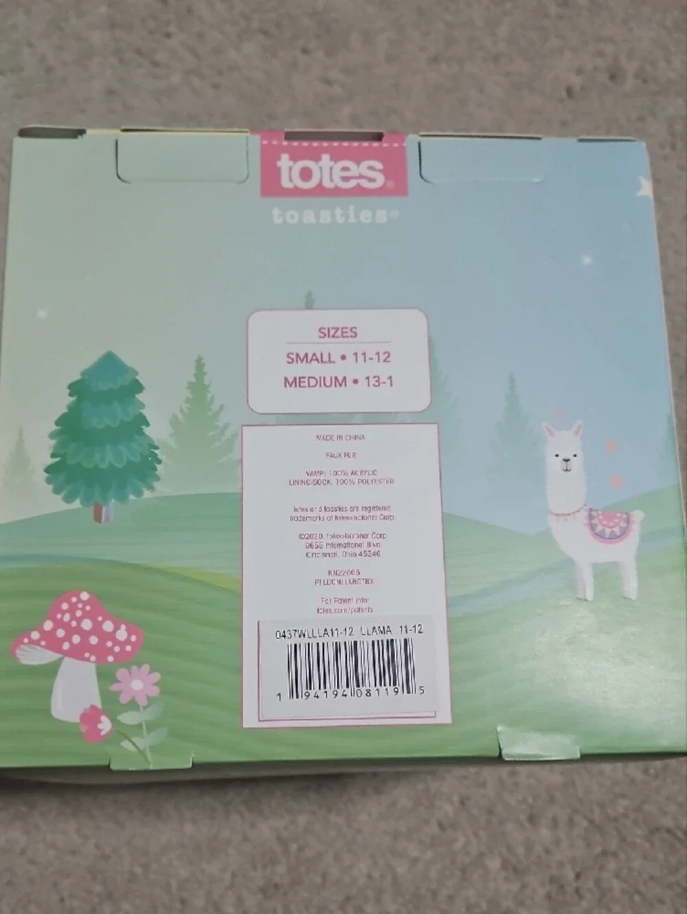 totes Pink Kid's Llama Slippers with Multicolor Accents